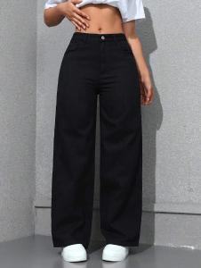 Jeans Wide Leg Negro Dama  Pantalones Anchos Mujer  Promos Descuentos Mayoristas - Miniatura 2