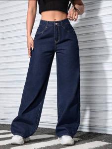 Jeans Wide Leg Azul Vintage Dama  Pantalones Anchos Mujer   Promos Hotsale Descuentos
