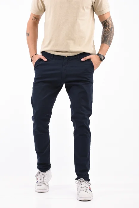 Jeans Elastizado Corte Chino Azul