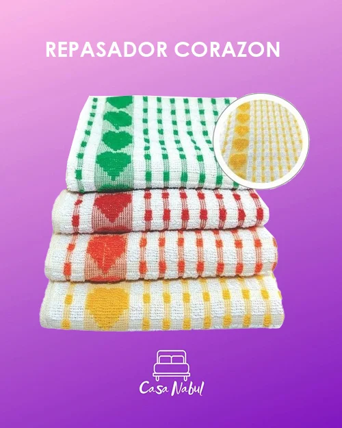 Repasador Corazon Puro Algodon Docena