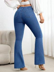 Jeans Oxford Azul Dama   Pantalones Anchos Mujer   Promos Hotsale Descuento Mayorista - Miniatura 2