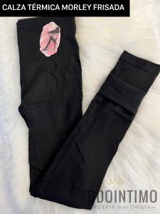 Calza Morley Frisada Termica Mujer Negro