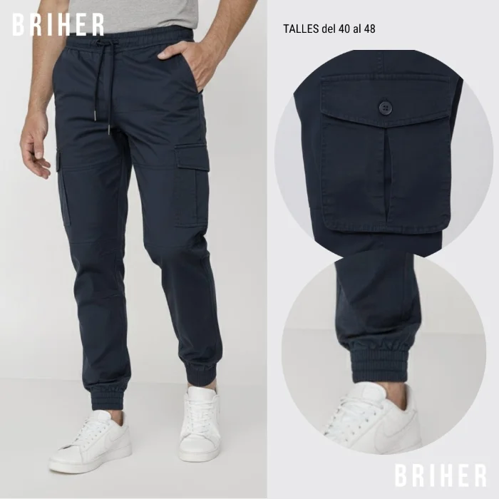 Jogger Cargo Gabardina Elastizada Fina