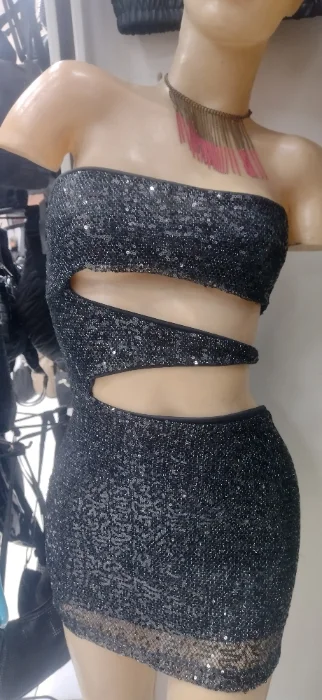 Vestido Strapless  Lentejuelas
