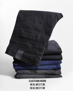 Jean Semi Recto Elasztizado Negro