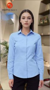 Camisa Entallada Pinzada Manga Larga Dama Celeste - Miniatura 2