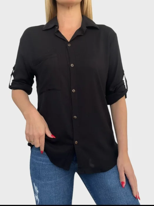 Camisa Lino Manga 3/4
