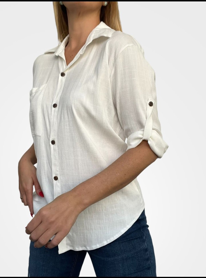 Camisa Lino Manga 3/4 - Imagen 2