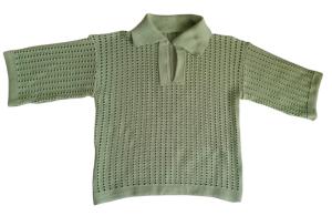 Remera Tejida Calada con Cuello Polo - Miniatura 2