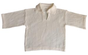 Remera Tejida Calada con Cuello Polo - Miniatura 3