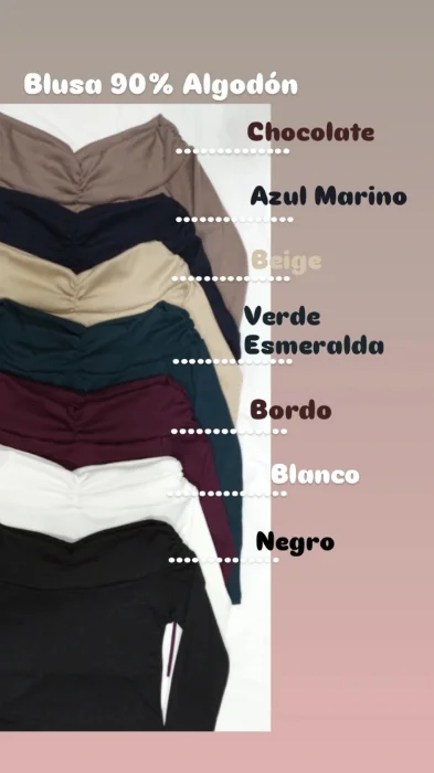 Blusa Cuello Fruncido 90% Algodón
