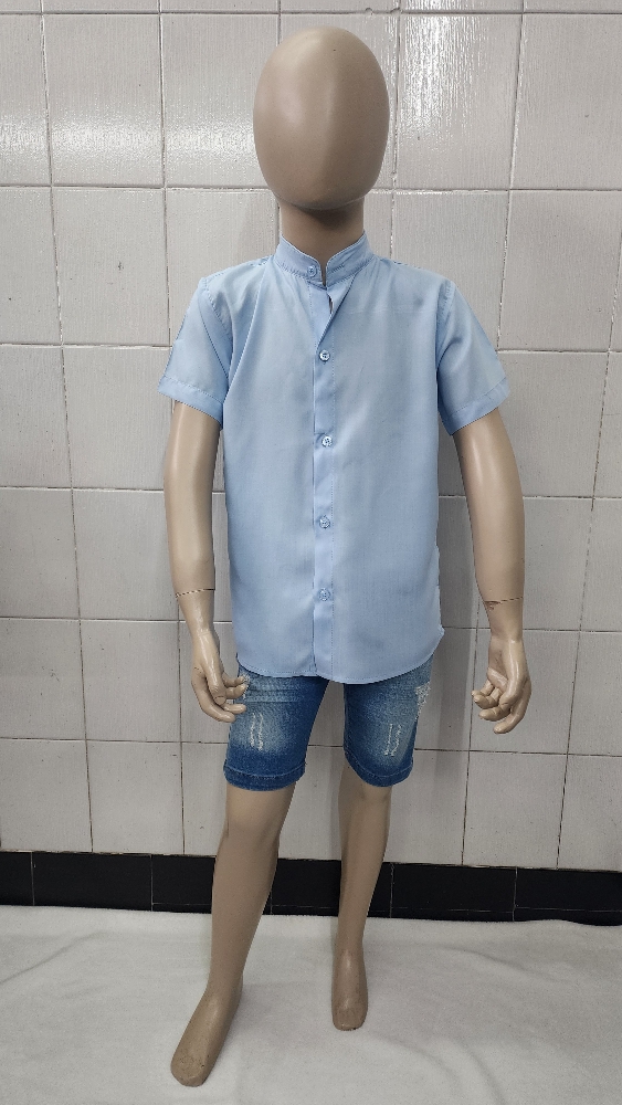 Camisas Liso de Niños Cuello Mao - Imagen 1