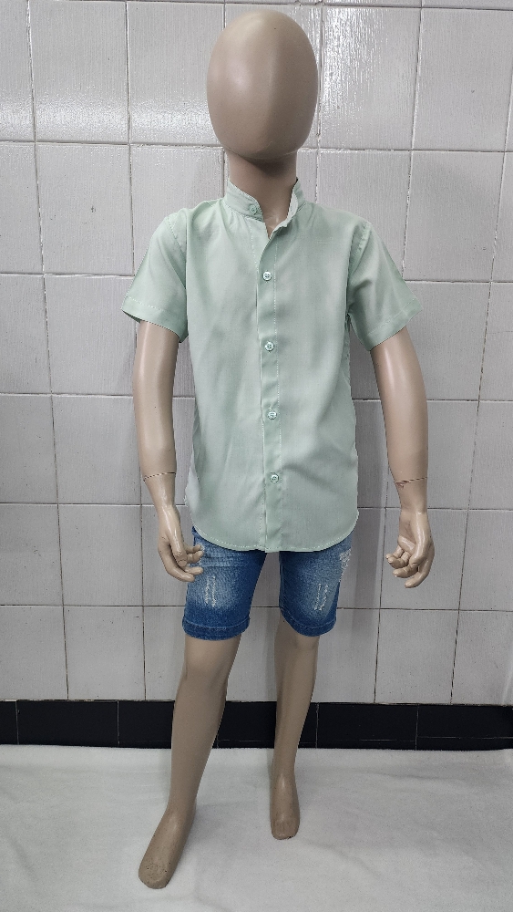 Camisas Liso de Niños Cuello Mao - Imagen 2
