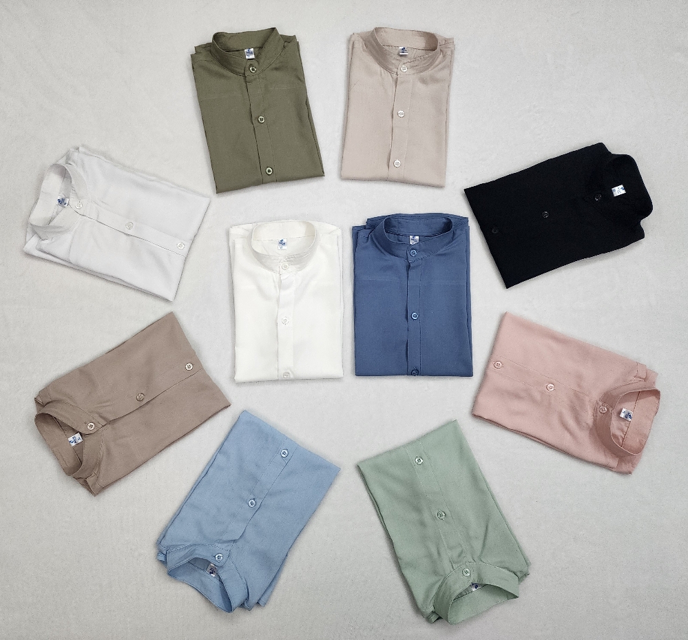 Camisas Liso de Niños Cuello Mao - Imagen 6