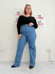 Wide Leg Elastizado 52 al 60. Color Turquesa