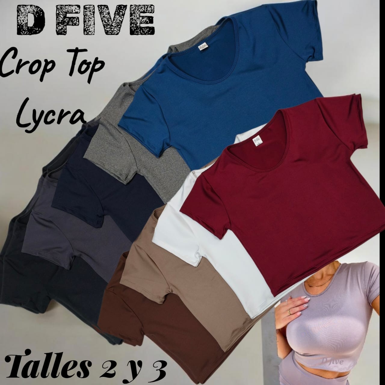 Crop Top Lycra / Manga Corta - Imagen 2