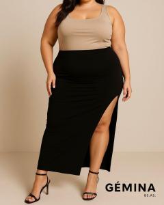 G12 Pollera con Tajo Plus Size