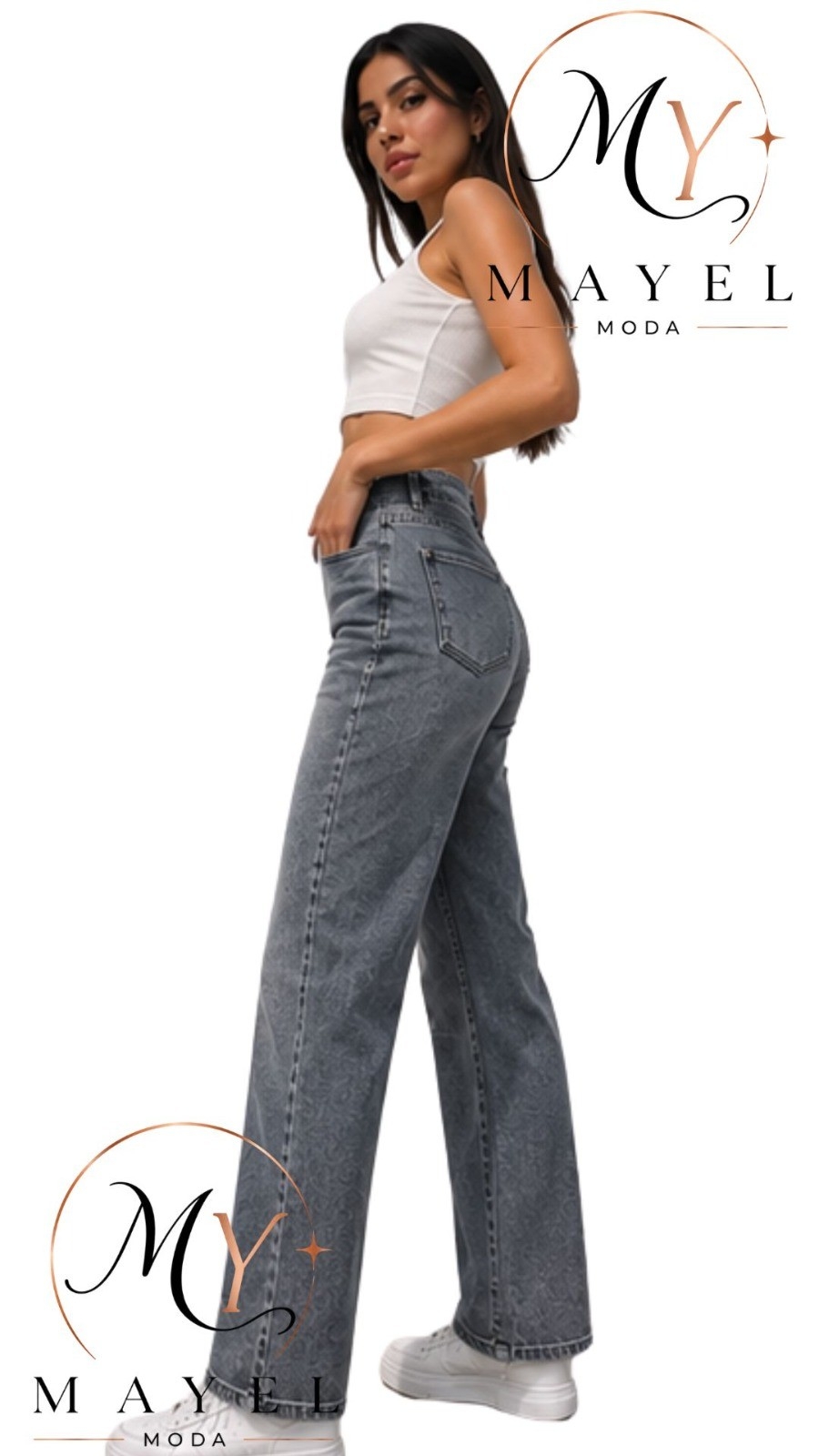 Wide Leg Rígido Gris - Imagen 2