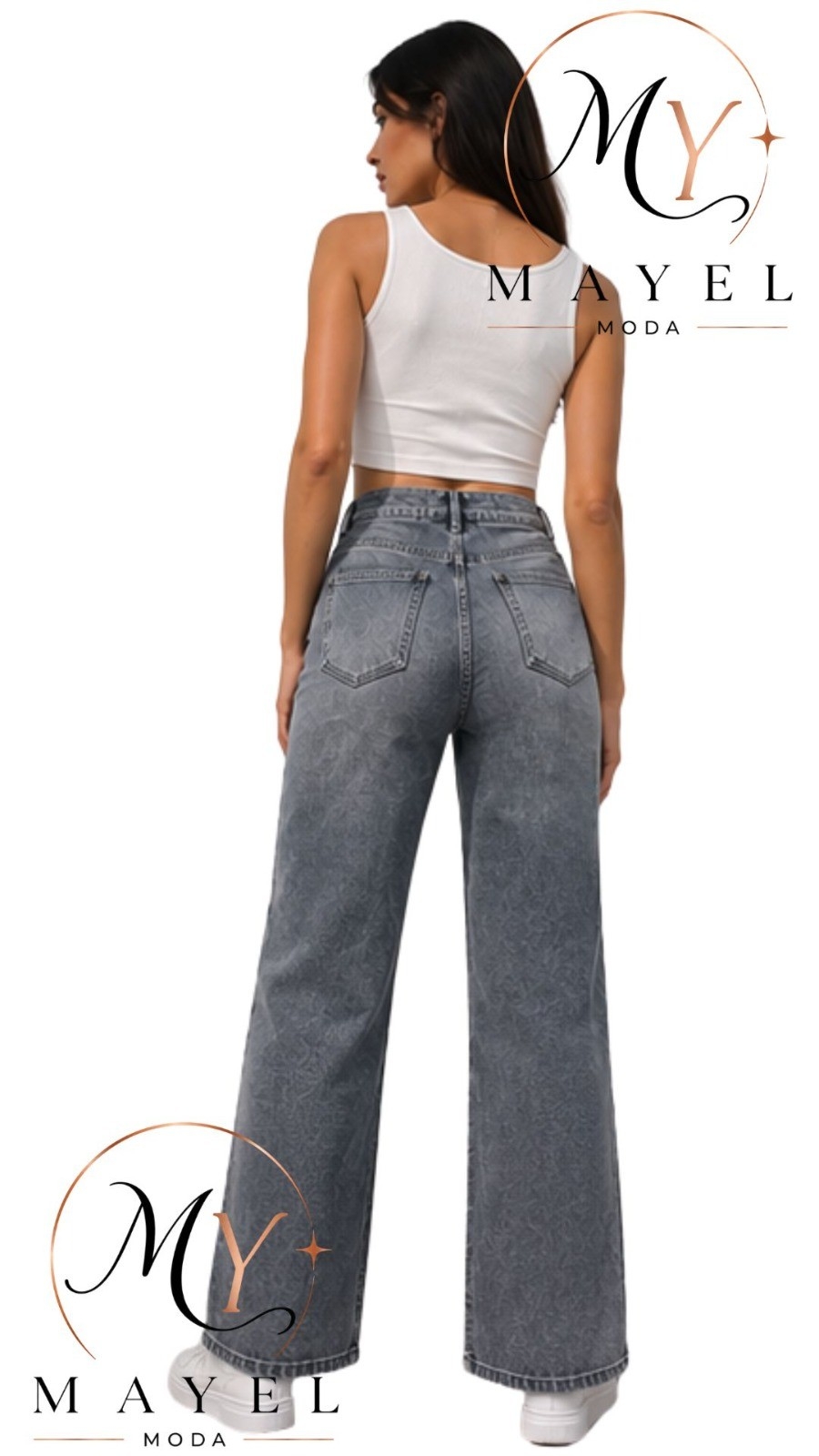 Wide Leg Rígido Gris - Imagen 3