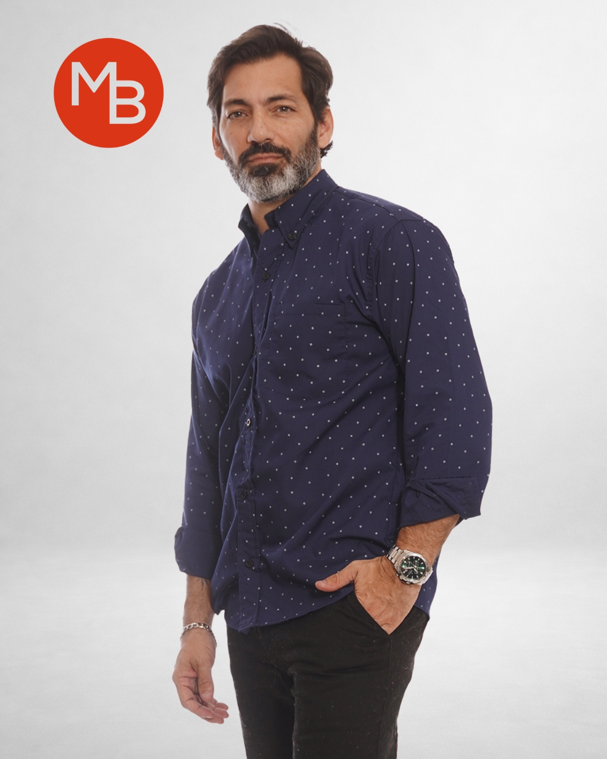 Camisa Rígida Clásica Pintitas Hombre - 4.jpg