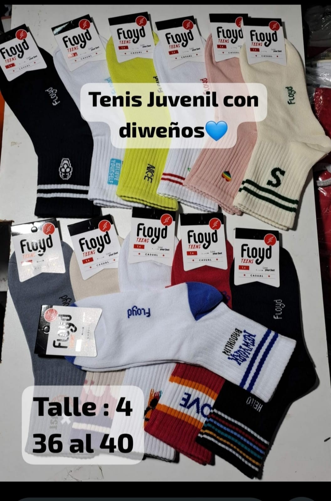 "floy Medias 1/3 Morley Niños Dos Rayas y Estampados - Imagen 2