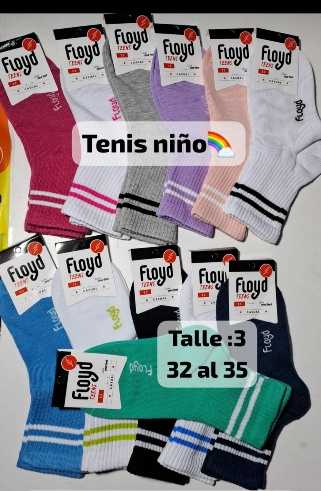 "floy Medias 1/3 Morley Niños Dos Rayas y Estampados - Imagen 3