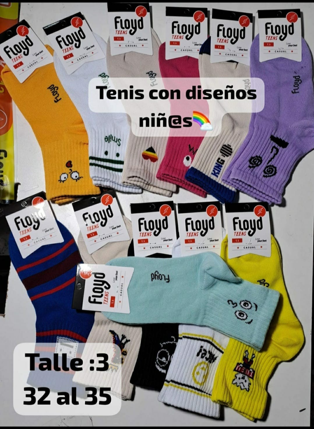 "floy Medias 1/3 Morley Niños Dos Rayas y Estampados - Imagen 4