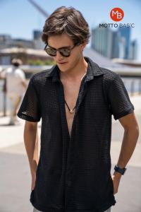 Camisa Crochet Manga Corta