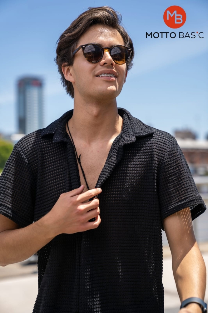 Camisa Crochet Manga Corta - Imagen 2