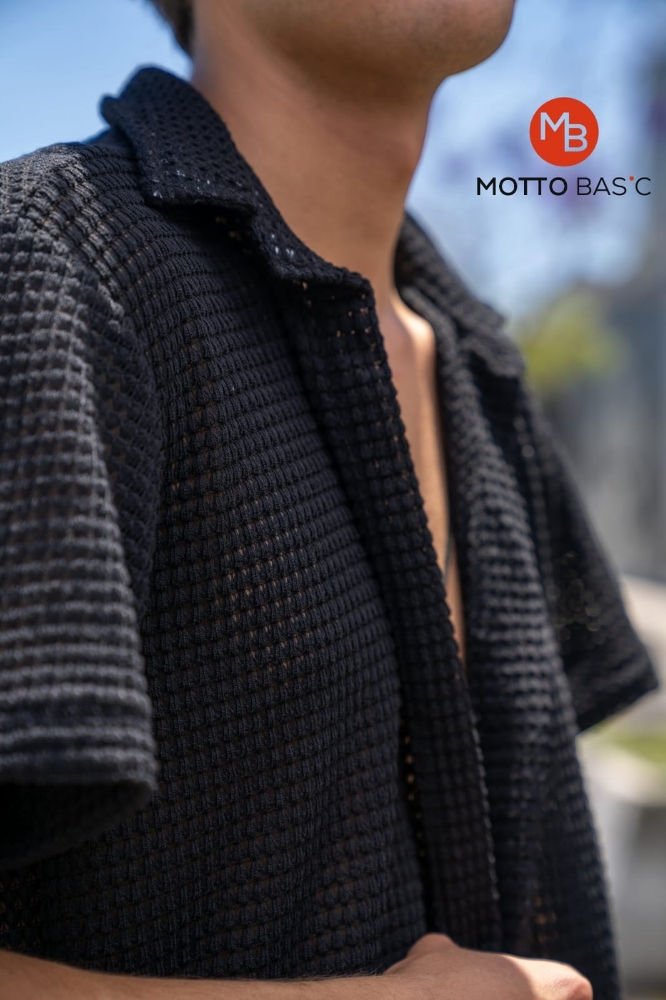 Camisa Crochet Manga Corta - Imagen 3