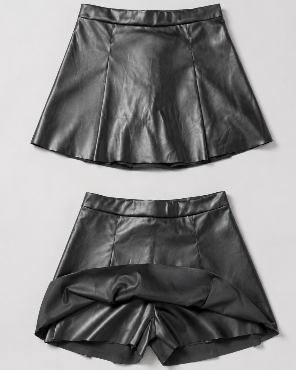 Short Pollera Tableado Cuerina - Imagen 4