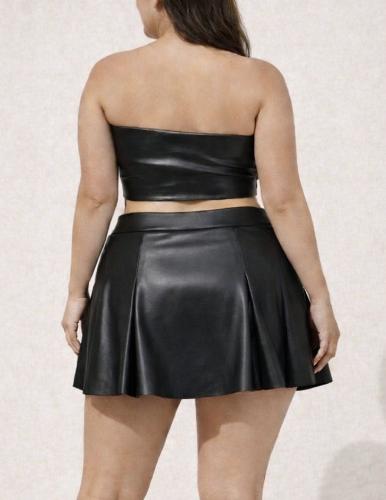 Short Pollera Tableado Cuerina - Miniatura 3
