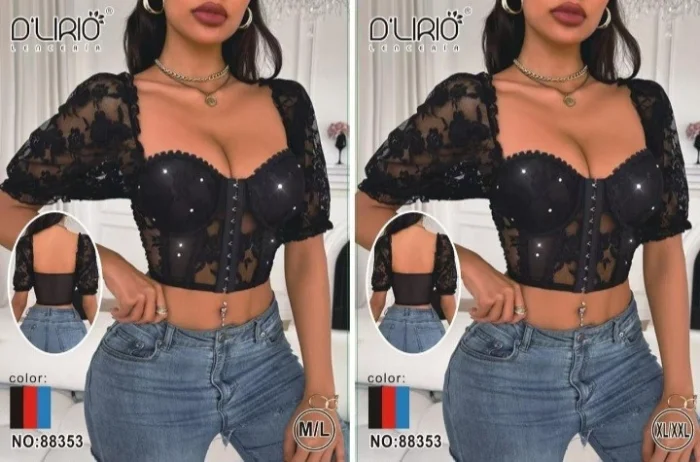 Corset Manguita Encaje 88353