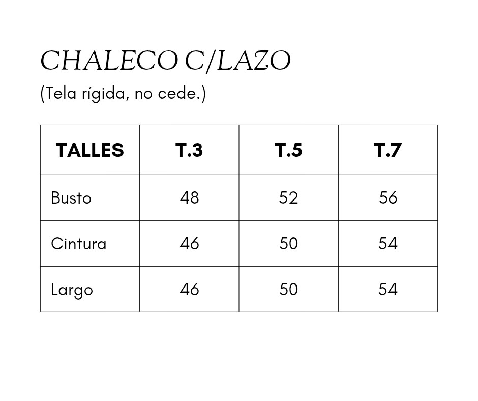 Chaleco Sastrero C/lazo - Imagen 3