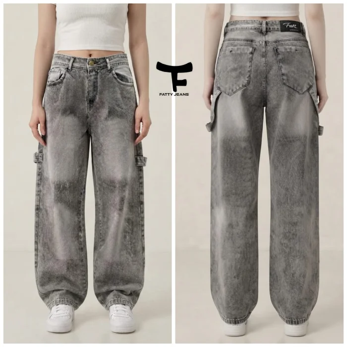 Jean Baggy de Dama Gris Carpintero