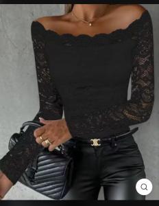 Bluza Cuello Bote de Modal y Encaje