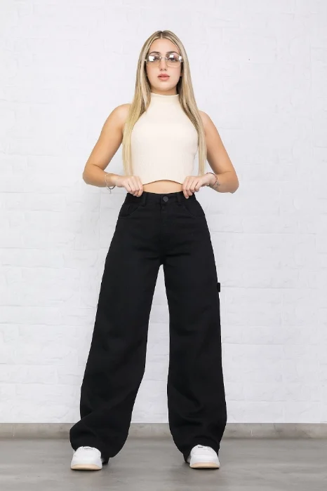 Jean Carpintero Tipo Wide Leg Rigido