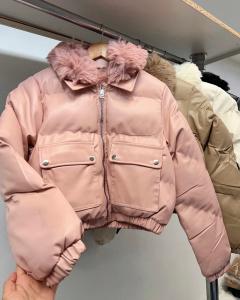 Campera Bomber Ecocuero con Piel