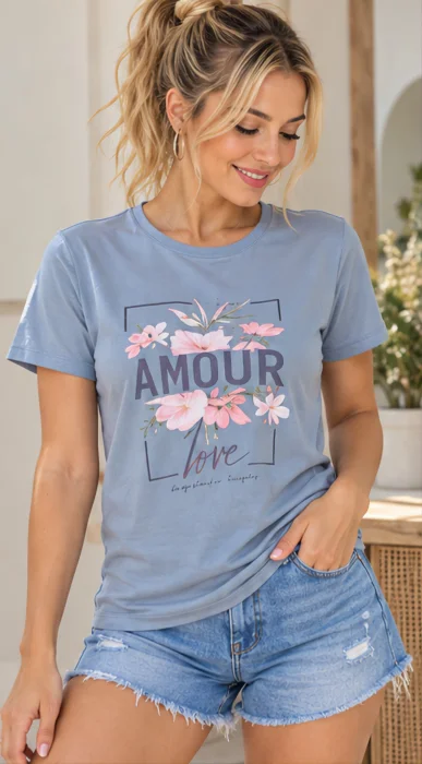 Remera Peinada Estampada