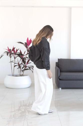 Camisa de Jean Manga Globo