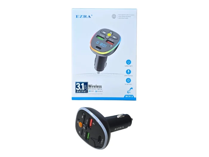 Transmisor Fm Auto 2usb 1usb/c Ezra 3.1a (bcr13)