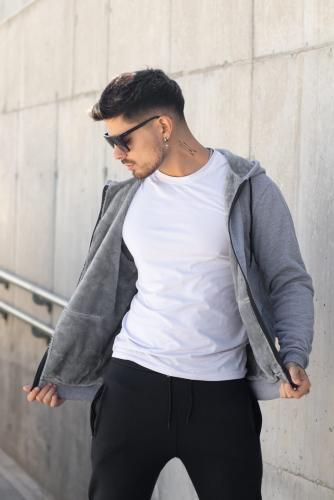 Campera Jersey con Piel