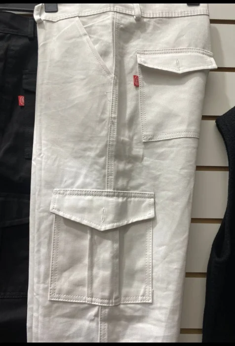 Pantalon Cargo de Trabajo Blanco