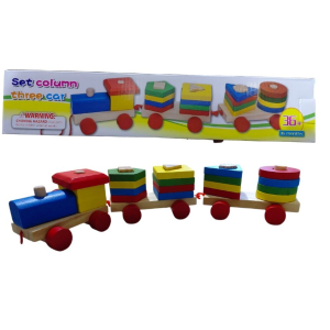 Tren de Madera con Figura Encastrable de 40cm