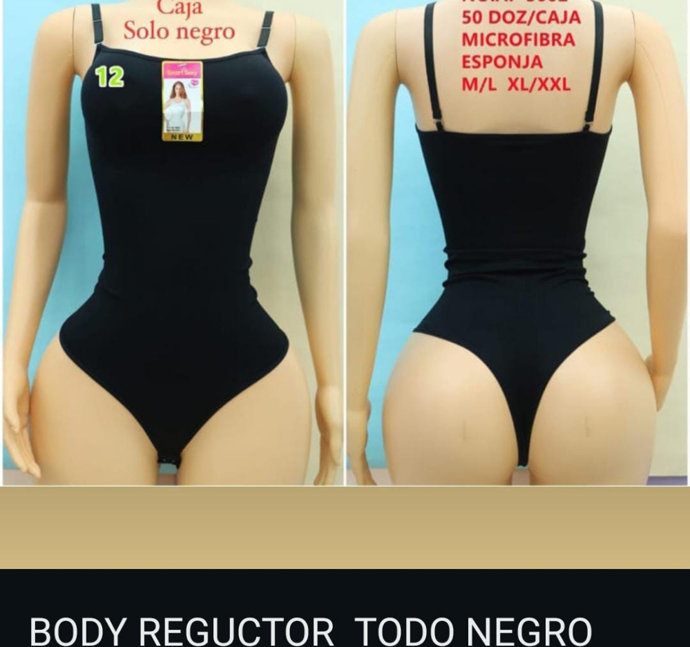 Bodys Reductores Microfibra Puro Negro - Imagen 3