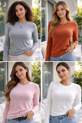 Camiseta Modal Soft Manga Larga Lisa - Miniatura 5