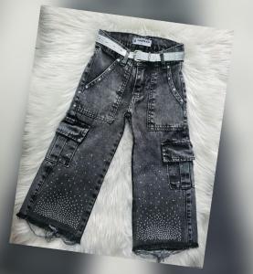 Wide Leg Cargo Strass