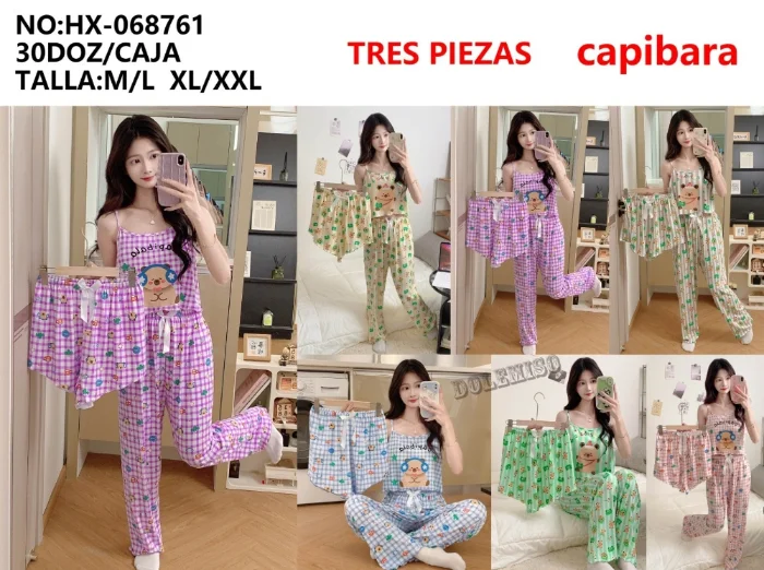 Pijama Tres Piezas Capibara