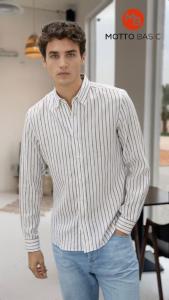 Camisa Entallada Elastizada Rayada Fina