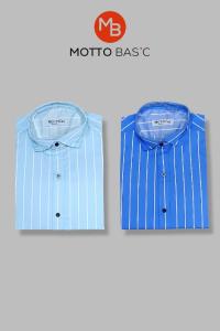 Camisa Entallada Elastizada Rayada Fina - Miniatura 4